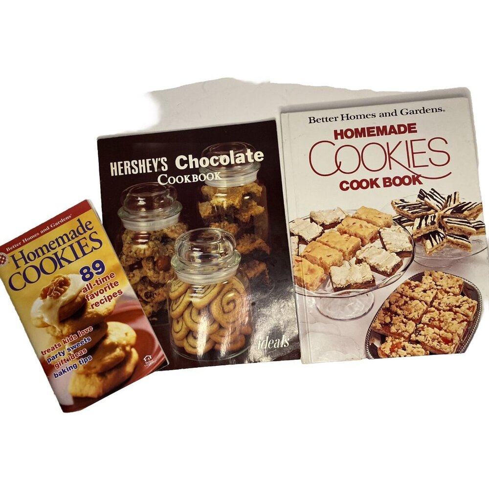 Lot 3 Vtg Cookie Chocolate Cookbooks Better Homes Hershey’s Holiday Christmas